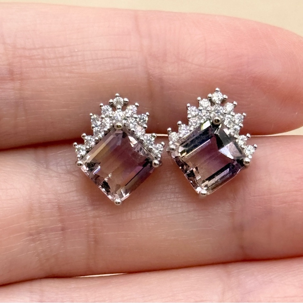 Elegant Silver Ametrine Earrings